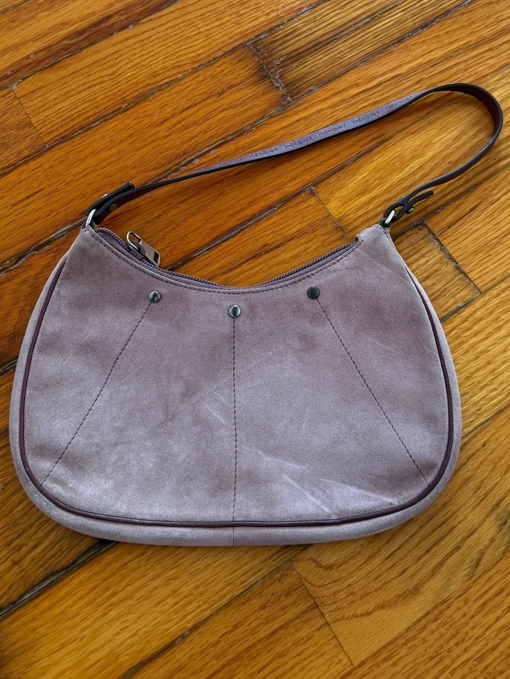 YVES SAINT LAURENT YSL Vintage Y2K Dusty Mauve Suede Mini Shoulder Bag